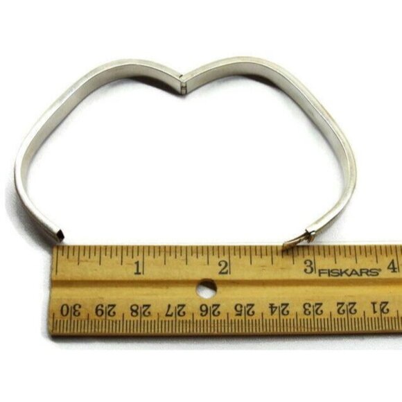 925 Hinged Bangle Bracelet Engraving Square Shape Sterling Silver Patina - Picture 10 of 12